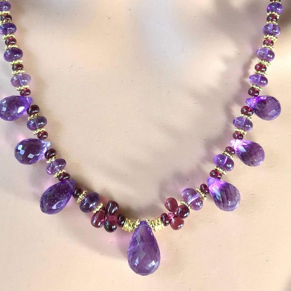 Amethyst Teardrop Necklace